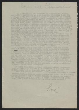 Relazione sul Conservatorio - 1947