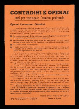 "Contadini e operai uniti per respingere l'attacco padronale" - 1965