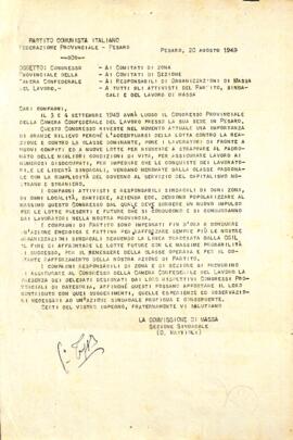 Congresso provinciale della Camera confederale del Lavoro