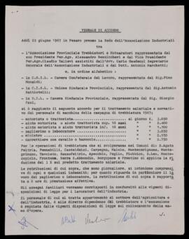 Accordo personale di trebbiatura - 1967