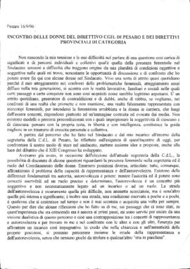 "Incontro delle donne del Direttivo Cgil di Pesaro e dei Direttivi provinciali di categoria"