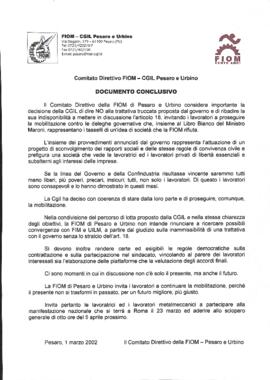 "Documento conclusivo" - 2002