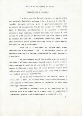 "Comunicazione al personale"