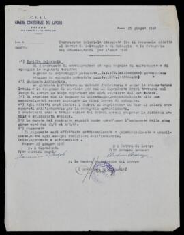 Convenzione salariale bagnini - 1948