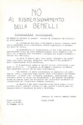 "No al ridimensionamento della Benelli" - 1983
