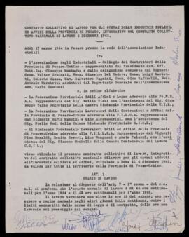 Contratto collettivo di lavoro operai edili - 1964