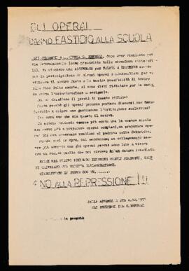 "Gli operai danno fastidio alla scuola" - [1971]
