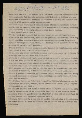 Comunicato stampa per l'Unità - 1962