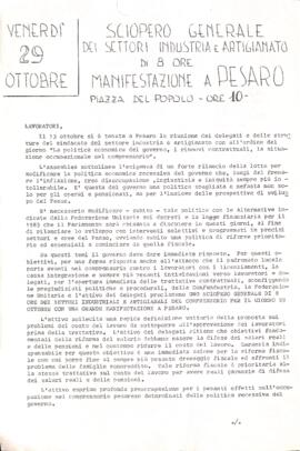 "Sciopero generale dei settori industria e artigianato" - 1982