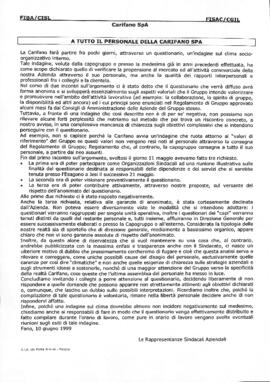 "A tutto il personale della Carifano SPA"