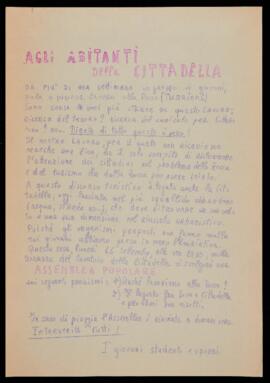 "Agli abitanti della cittadella"