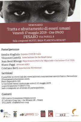 “Seminario Tratta e sfruttamento di esseri umani” - 2019