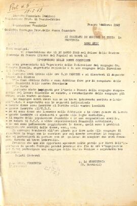 "Convegno prov. delle donne comuniste"