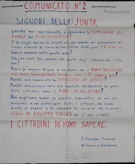 "Comunicato n.2 Signori della Junta"