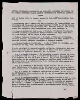 Accordo aziende produttrici materiali laterizi - 1961