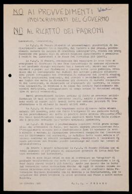 "No ai provvedimenti indiscriminati del Governo" - 1981