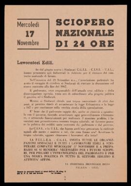 "Sciopero nazionale di 24 ore" - 1967