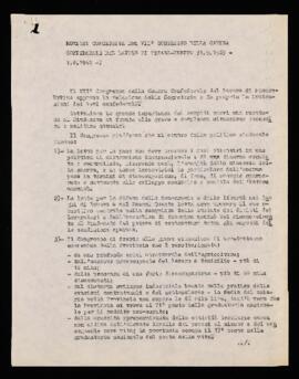 "Mozione conclusiva del VII Congresso della Camera confederale del lavoro" - 1969