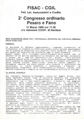 "2° Congresso ordinario Pesaro e Fano"