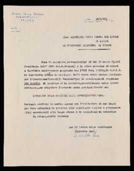Comunicato sulla legge sulle pensioni alle casalinghe - 1963