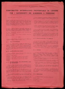 "Contratto integrativo provinciale di lavoro per i dipendenti da alberghi e pensioni" - 1970