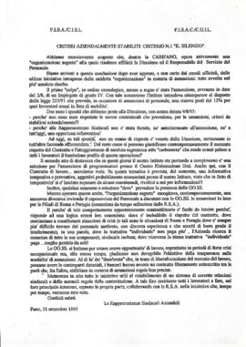 "Criteri aziendalmente stabiliti: Criterio n.1 Il silenzio"