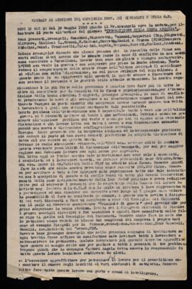 "Verbale di riunione del Consiglio prov. dei sindacati e della G.E." - 1950