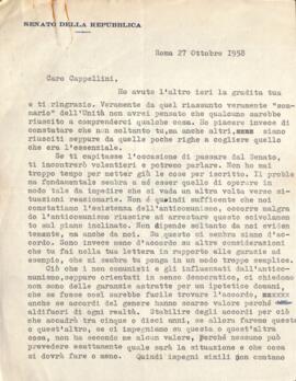 [Lettera di Pietro Secchia a Egisto Cappellini]