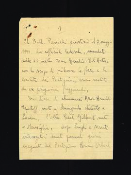 [Relazione di Leopold Verbovsek su alcune azioni compiute dal Battaglione Panichi]