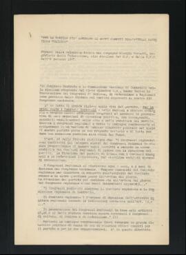 "Per un Partito più adeguato ai nuovi compiti dell'attuale situazione politica"