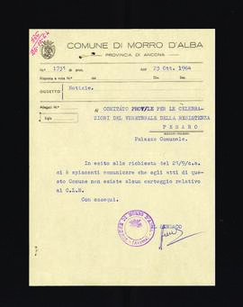 [Lettera del sindaco di Morro d'Alba sull'attività del locale CLN]