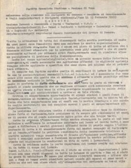 "Relazione della riunione dei dirigenti di Sezione - Comitato di Coordinamento e degli Amministratori e dirigenti sindacali"
