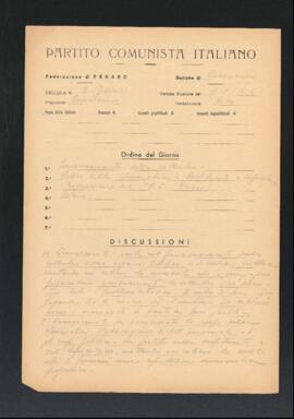 Verbale della riunione del 17 maggio 1946 della Cellula numero 2 (Falcineto) della Sezione di Cuccurano del Partito comunista italiano - PCI