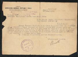 Lettera dell'Associazione nazionale partigiani d'Italia - Comitato provinciale di Padova