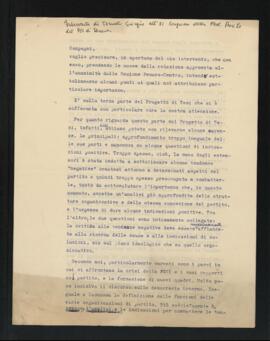 "Intervento di Tornati Giorgio all'XI Congresso della Federazione provinciale del Partito comunista italiano - PCI di Pesaro"