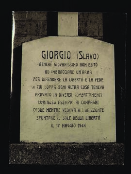 [Lapide del partigiano slavo Giorgio]