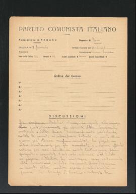 Verbale della riunione del 20 maggio 1946 della Cellula femminile numero 18 della Sezione di Fano del Partito comunista italiano - PCI