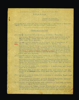 "Relazione sulla attività partigiana degli uomini dei gruppi: Eremita, Roti, F. Porcarelli, S. Fortunato, S. Cataldo"