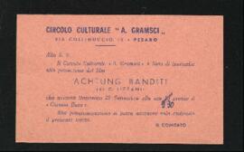 Invito alla proiezione del film Achtung banditi
