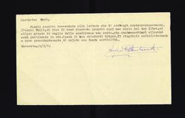 [Richiesta di Augusto Pantanetti di copia di un libro di Giuseppe Mari]