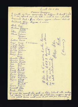 [Lettera di Silvio Filippi sui partigiani di Loreto]