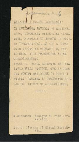 "Salviamo i nostri monumenti"