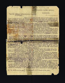 [Lettera di M. Lo Squadro sullo sviluppo della situazione politica a Cantiano]