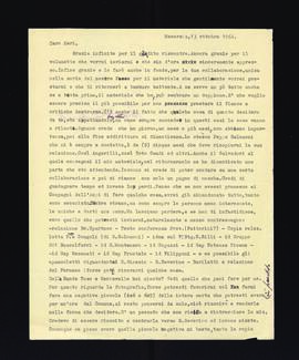 [Lettera di richiesta di documenti inviata da Augusto Pantanetti]