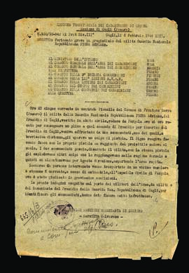 [Lettera di Marsilio Calvarese sul ferimento del milite Adriano Pigna]