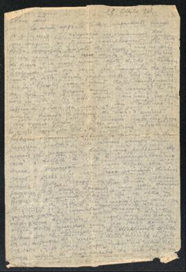 Prima lettera di Bruno Venturini del 23 ottobre 1944