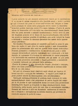 "Relazione sull'attività del Comitato [di liberazione di Pergola]"