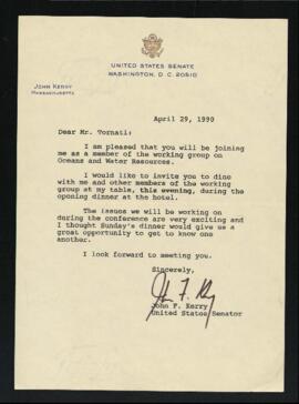 Lettera di John Forbes Kerry a Giorgio Tornati