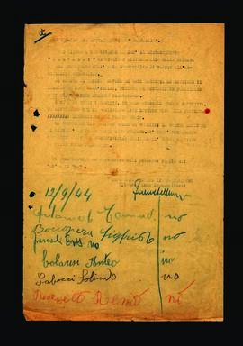 [Lettera di Enzo Franchellucci relativa alla proposta di arruolamento volontario dei partigiani del Distaccamento Salvalai]