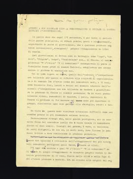 "Attenti a non rischiare (con la preoccupazione di evitare il convenzionale) l'incomprensione"